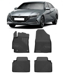 Hyundai Elantra VII Din 2021 - Prezent, Sedan , Set Covorase Auto Tip Tavita Premium 3D, din cauciuc accesorii pentru autoturismul tau - masina v167808