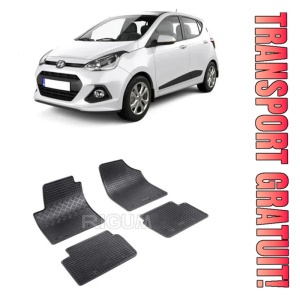 Hyundai I10 I, Hatchback, fabricat din 2008 - 2013, set covorase auto dedicate, din cauciuc 100% Premium