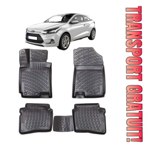 Hyundai I20 II 2014-2020 Set 4 covorase auto din cauciuc tip tavita premium line 3D