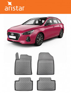 Hyundai I30 III, Combi, Din 02.2017 - Prezent , Set Covorase Auto Tip Tavita Premium 3D, din cauciuc accesorii pentru autoturismul tau - masina v170637