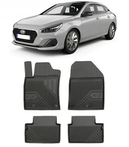 Hyundai I30 III Din 02.2017 - Prezent, Coupe , Set Covorase Auto Tip Tavita Premium 3D, din cauciuc accesorii pentru autoturismul tau - masina v167968