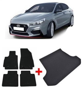 Hyundai I30 III Fastback din 12.2017 - 2020, Set Covorase + tavita portbagaj auto Portbagaj Inferior *2 - Img 2