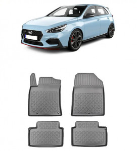 Hyundai I30 III, Hatchback, Din 02.2017 - Prezent , Set Covorase Auto Tip Tavita Premium 3D, din cauciuc accesorii pentru autoturismul tau - masina v173361