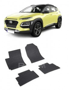 Hyundai Kona, Suv, fabricat din 11.2017 - Prezent, InclusIV Facelift, set covorase auto dedicate, din cauciuc 100% Premium accesorii pentru autoturismul tau - masina v159481