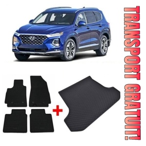 Hyundai Santa Fe IV Suv din 08.2018 - 2020, Set Covorase + tavita portbagaj auto 5 Locuri *3