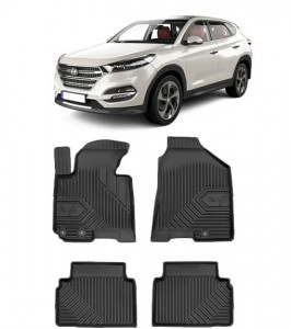 Hyundai Tucson Din 2009-2015, Suv , Set Covorase Auto Tip Tavita Premium 3D, din cauciuc accesorii pentru autoturismul tau - masina v165728