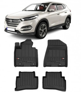 Hyundai Tucson, Suv, Din 07.2015 - 09.2020 , Set Covorase Auto Tip Tavita Premium 3D, din cauciuc accesorii pentru autoturismul tau - masina v170442