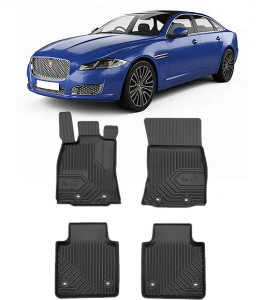 Jaguar Xj Long Din 2009 - 2019, Sedan , Set Covorase Auto Tip Tavita Premium 3D, din cauciuc accesorii pentru autoturismul tau - masina v166428