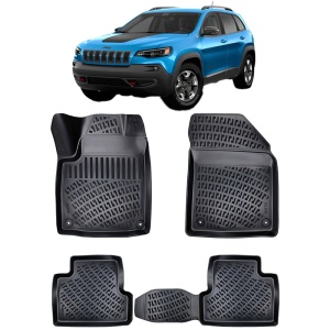 Jeep Cherokee (Kl) 2014-2019 Set 4 covorase auto din cauciuc tip tavita premium line 3D - Transport Gratuit! accesorii pentru autoturismul tau - masina v48952