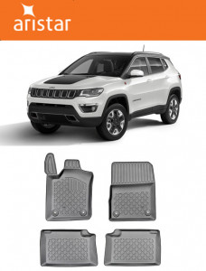 Jeep Compass II, Suv, Din 08.2017 - Prezent , Set Covorase Auto Tip Tavita Premium 3D, din cauciuc accesorii pentru autoturismul tau - masina v170336
