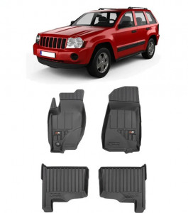Jeep Grand Cherokee III, Suv, Din 2005 - 2010 , Set Covorase Auto Tip Tavita Premium 3D, din cauciuc accesorii pentru autoturismul tau - masina v170330