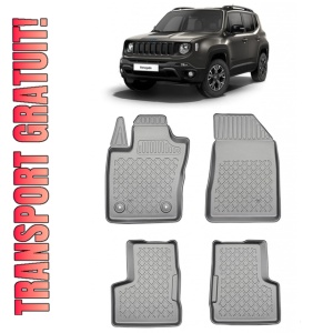 Jeep Renegade 4Xe Phev Din 06.2020 - Prezent, Suv , Set Covorase Auto Tip Tavita Premium 3D, din cauciuc