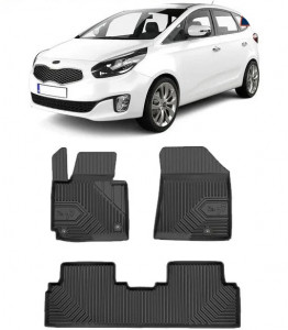 Kia Carens III Din 04.2013 - 08.2019, Van , Set Covorase Auto Tip Tavita Premium 3D, din cauciuc accesorii pentru autoturismul tau - masina v167705