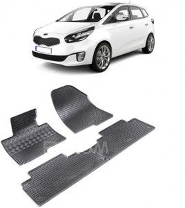 Kia Carens III, Van, fabricat din 04.2013 - 08.2019, 5 Locuri, set covorase auto dedicate, din cauciuc 100% Premium accesorii pentru autoturismul tau - masina v161138