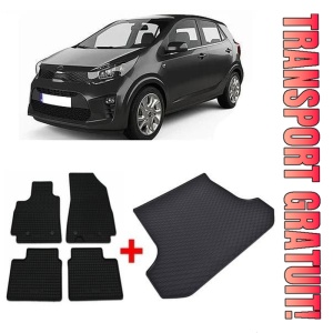 Kia Picanto III Hatchback din 04.2017 - Prezent, Set Covorase + tavita portbagaj auto Portbagaj Inferior *4