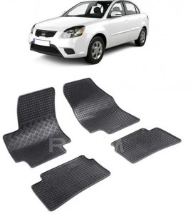 Kia Rio II, Hatchback, fabricat din 2005 - 2011, set covorase auto dedicate, din cauciuc 100% Premium accesorii pentru autoturismul tau - masina v157903