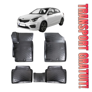 Kia Rio IV 2017-2025 Set 4 covorase auto din cauciuc tip tavita premium line 3D