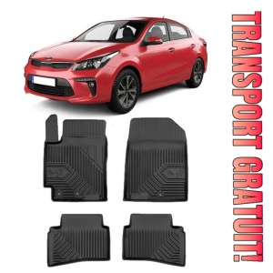 Kia Rio IV Din 02.2017 - Prezent, Hatchback , Set Covorase Auto Tip Tavita Premium 3D, din cauciuc