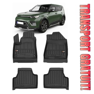 Kia Soul E-III Din 05.2019 - Prezent, Hatchback , Set Covorase Auto Tip Tavita Premium 3D, din cauciuc