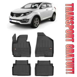 Kia Sportage III, Suv, Din 08.2010 - 12.2015 , Set Covorase Auto Tip Tavita Premium 3D, din cauciuc