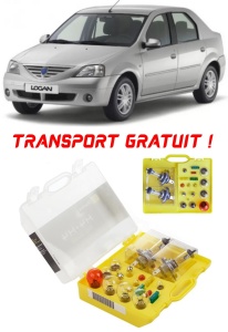 Kit trusa Set becuri H4 compatibila cu Dacia Logan din 2004 – 2012 , bec far, semnalizare , pozitie, iluminare numar, frana, plafoniera, stop frana