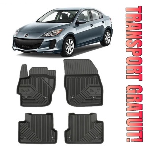 Mazda 3 II Din 05.2009 - 2013, Sedan , Set Covorase Auto Tip Tavita Premium 3D, din cauciuc