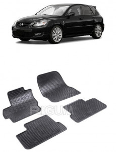 Mazda 3 II, Hatchback, fabricat din 05.2009 - 08.2013, set covorase auto dedicate, din cauciuc 100% Premium accesorii pentru autoturismul tau - masina v157956
