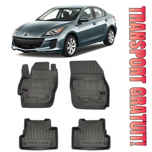 Mazda 3 II, Sedan, Din 05.2009 - 2013 , Set Covorase Auto Tip Tavita Premium 3D, din cauciuc