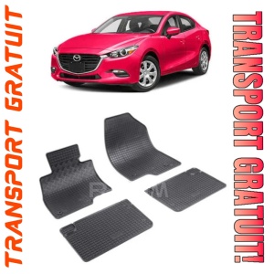 Mazda 3 III, Sedan, fabricat din 12.2013 - 02.2019, set covorase auto dedicate, din cauciuc 100% Premium