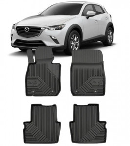Mazda CX-3 Din 06.2015 - Prezent, Suv , Set Covorase Auto Tip Tavita Premium 3D, din cauciuc accesorii pentru autoturismul tau - masina v166104