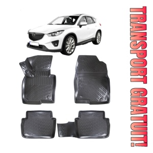 Mazda CX-5 I 2012-2017 Set 4 covorase auto din cauciuc tip tavita premium line 3D