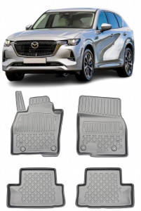 Mazda CX-60 Phev Din 08.2022 - Prezent, Suv , Set Covorase Auto Tip Tavita Premium 3D, din cauciuc accesorii pentru autoturismul tau - masina v163754