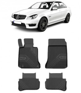 Mercedes C-Class W204 Din 12.2007 - 09.2014, Combi , Set Covorase Auto Tip Tavita Premium 3D, din cauciuc accesorii pentru autoturismul tau - masina v167368