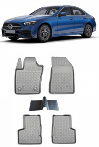Mercedes C-Class W206 Din 06.2021 - Prezent, Sedan , Set 5 Covorase Auto Tip Tavita Premium 3D, din cauciuc accesorii pentru autoturismul tau - masina v148320