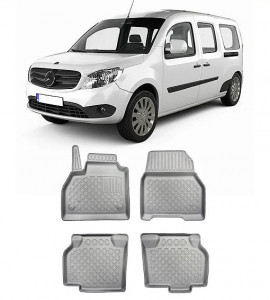 Mercedes Citan, Van, Din 10.2012 - Prezent , Set Covorase Auto Tip Tavita Premium 3D, din cauciuc accesorii pentru autoturismul tau - masina v169855