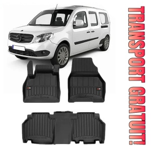 Mercedes Citan, Van, Din 10.2012 - Prezent , Set Covorase Auto Tip Tavita Premium 3D, din cauciuc