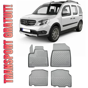 Mercedes Citan W420 Tourer Din 10.2021 - Prezent, Van , Set Covorase Auto Tip Tavita Premium 3D, din cauciuc