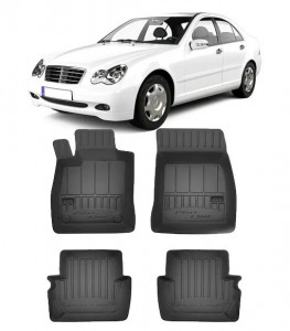 Mercedes Clasa C W203, Sedan, Din 2001 - 03.2007 , Set Covorase Auto Tip Tavita Premium 3D, din cauciuc accesorii pentru autoturismul tau - masina v174700