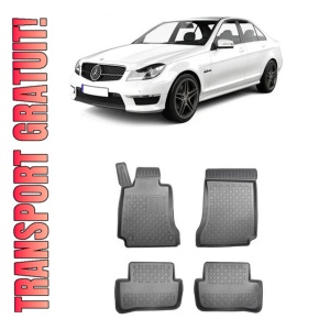 Mercedes Clasa C W204 Din 2007 - 2014 , Set Covorase Auto Tip Tavita Premium 3D, din cauciuc