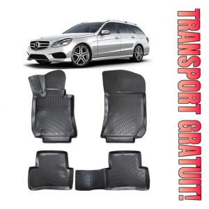 Mercedes E Class W212 2010-2016 Set 4 covorase auto din cauciuc tip tavita premium line 3D