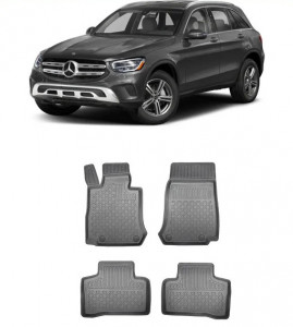 Mercedes Glc X253, Suv, Din 09.2015 - Prezent , Set Covorase Auto Tip Tavita Premium 3D, din cauciuc accesorii pentru autoturismul tau - masina v172799