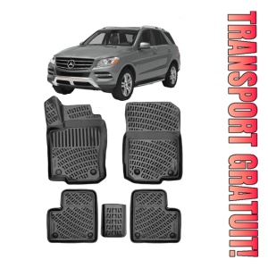 Mercedes M-Class W166 2011-2015 Set 5 covorase auto din cauciuc tip tavita premium line 3D