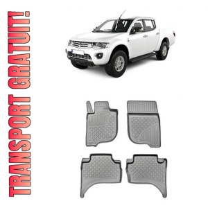 Mitsubishi L200, Pick-Up, Din 06.2015 - Prezent , Set Covorase Auto Tip Tavita Premium 3D, din cauciuc