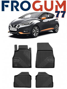 Nissan Micra K14 Din 03.2017 - Prezent, Hatchback , Set Covorase Auto Tip Tavita Premium 3D, din cauciuc accesorii pentru autoturismul tau - masina v167932
