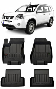 Nissan X-Trail T31 Din 2008 - 2013 , Set Covorase Auto Tip Tavita Premium 3D, din cauciuc accesorii pentru autoturismul tau - masina v169599