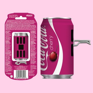 Odorizant Auto 3D Coca Cola Cherry, Tip Doza, Clip Ventilatie, Parfum Intens și Persistent, Design Realist, Vegan Friendly - Img 3