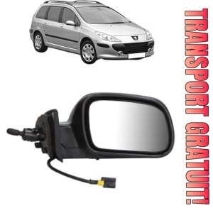 Oglinda Dreapta PEUGEOT 307 Break (3E) din 2002 - 2009, Auto, Reglaj mecanic, Completa