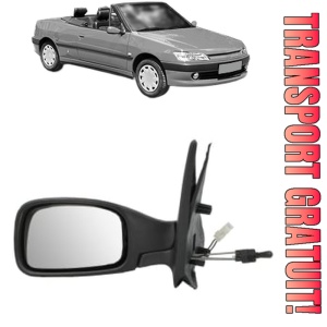Oglinda Stanga PEUGEOT 306 Convertible (7D, N3, N5) din 1994 - 2002, Auto, Reglaj mecanic, Completa