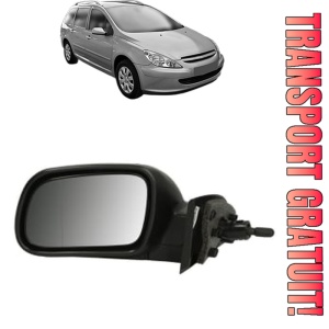 Oglinda Stanga PEUGEOT 307 SW Estate Van (3E_, 3H_) din 2003 - 2009, Auto, Reglaj mecanic, Completa