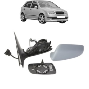 Oglinda Stanga SKODA FABIA I (6Y2) din 1999 - 2008, Auto, Reglaj electric, Completa - Img 2